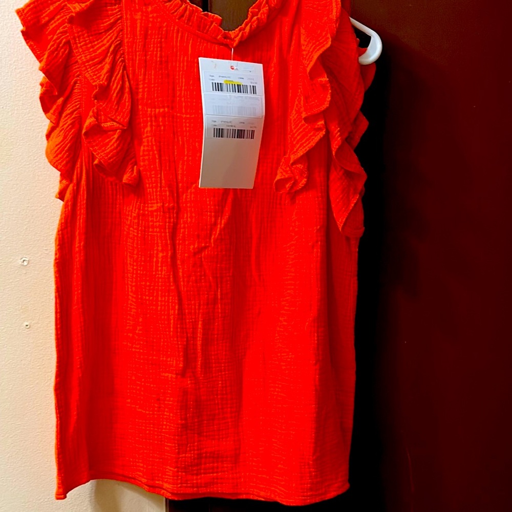 BiBi Ruffled Coral Women's Top